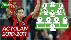 Berita motion grafis Starting XI AC Milan saat meraih Serie A 2010-2011, Zlatan Ibrahimovich di antaranya.