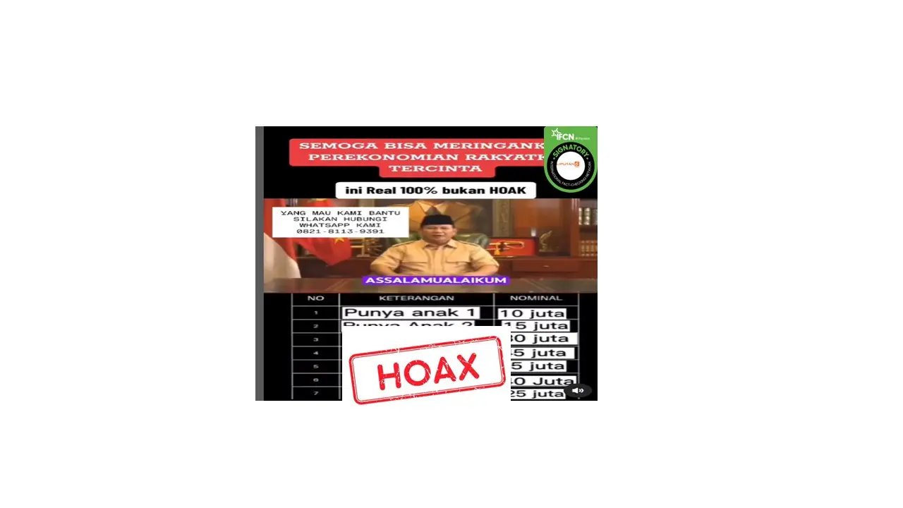 Cek fakta bantuan dari Presiden Prabowo