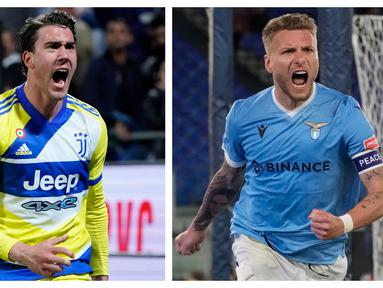 Kompetisi Serie A Liga Italia musim 2021/2022 telah memasuki pekan ke-33. Menarik untuk ditunggu siapakah yang akan menjadi top skor Serie A musim ini saat kompetisi memasuki pekan-pekan terakhir. Berikut daftar 5 pemain dengan koleksi gol terbanyak sejauh ini. (Kolase Foto AP)