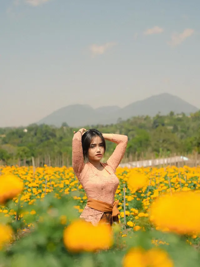 Tampil Menawan, Ini 7 Pemotretan Fuji Pakai Kebaya di Kebun Bunga