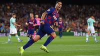 Luis Suarez mengantarkan Barcelona meraih kemenangan atas Inter Milan. (dok. UEFA)