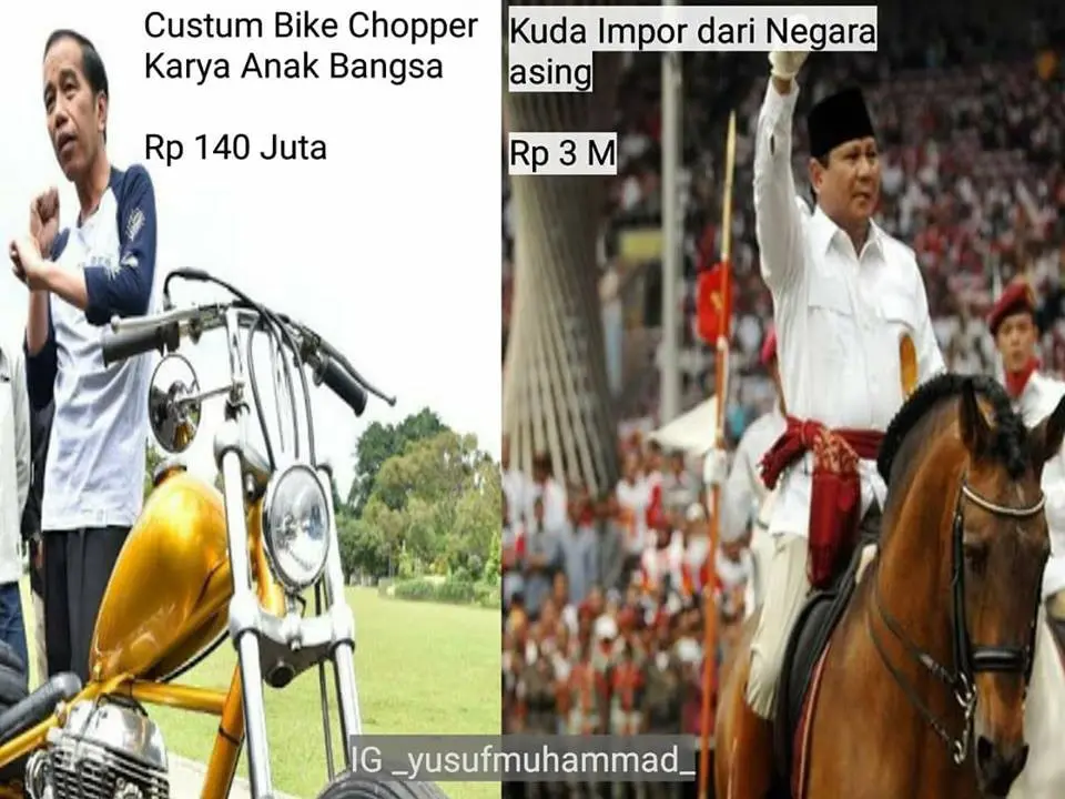 Jokowi, antara motor dan kuda. Dok: @_yusufmuhammad_