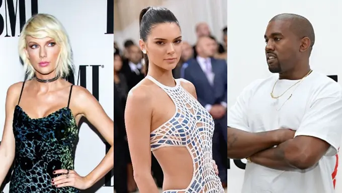 Taylor Swift, Kendall Jenner, Kanye West