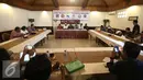 Suasana saat sejumlah mahasiswa yang tergabung dalam beberapa organisasi menyampaikan lima resolusi 2017 di Jakarta, Kamis (19/1). (Liputan6.com/Faizal Fanani)