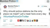 Kepolisian di Mumbai berupaya agar lebih dekat dengan warganya melalui media sosial. (BBC)
