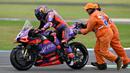 Jorge Martin menempati posisi keempat dengan menorehkan waktu 1 menit 27,967 detik pada latihan bebas yang berlangsung di sirkuit Phillip Island, Australia tersebut. (AFP/Paul Crock)