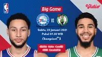 Live streaming NBA, Sixers vs Celtics, Sabtu (23/1/2021) pukul 07.30 WIB dapat disaksikan melalui platform Vidio. (Dok. Vidio)