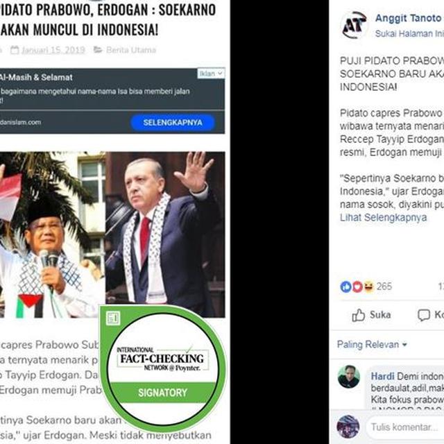 Cek Fakta Hoaks Pujian Erdogan Untuk Prabowo Subianto Cek