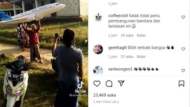 Menteri Erick cari Mas Agus pembuat miniatur pesawat Garuda Indonesia yang bisa terbang.(Liputan6.com/tangkapan layar)