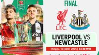 Saksikan live streaming Carabao Cup 2024/25 final: Liverpool vs Newcastle di Vidio. Jangan lewatkan pertandingan final di ajang Carabao Cup 2024/25 antara Liverpool vs Newcastle akhir pekan ini hanya di layanan OTT Vidio. (sum. doc .vidio.com)
