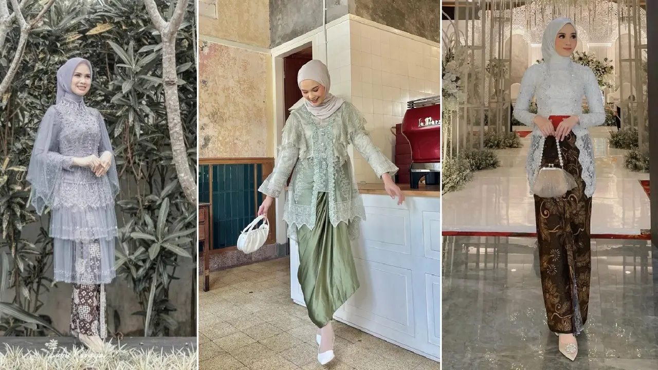10 Kebaya Brokat Modern Hijab
