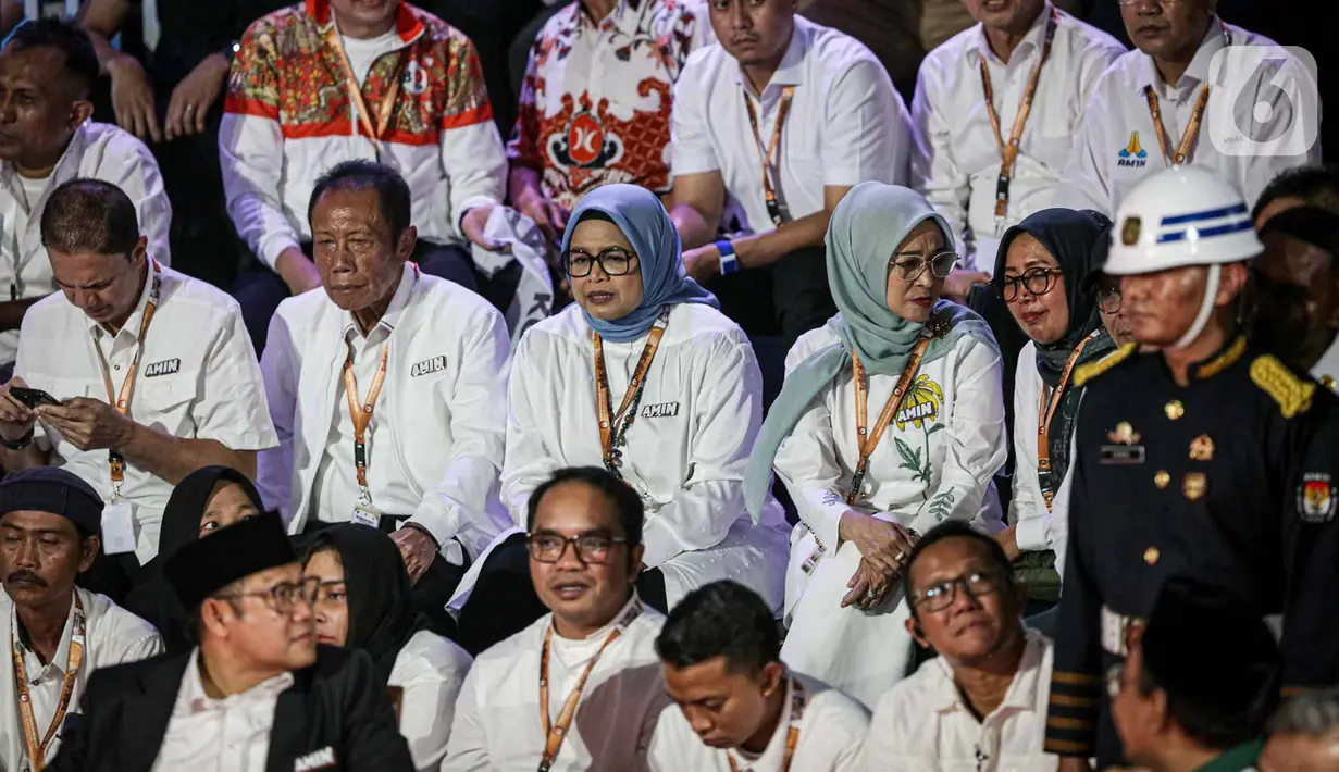 Debat perdana diikuti oleh tiga calon presiden, Anies Baswedan, Prabowo Subianto dan Ganjar Pranowo. (Liputan6.com/Faizal Fanani)