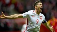 Striker tim nasional Polandia, Robert Lewandowski. (AFP/Janek Skarzynski)