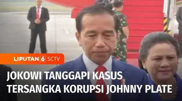 Presiden Joko Widodo menanggapi penetapan status tersangka dan penahanan Menkominfo Johnny G. Plate terkait kasus dugaan korupsi proyek BTS senilai lebih dari Rp 8 triliun.