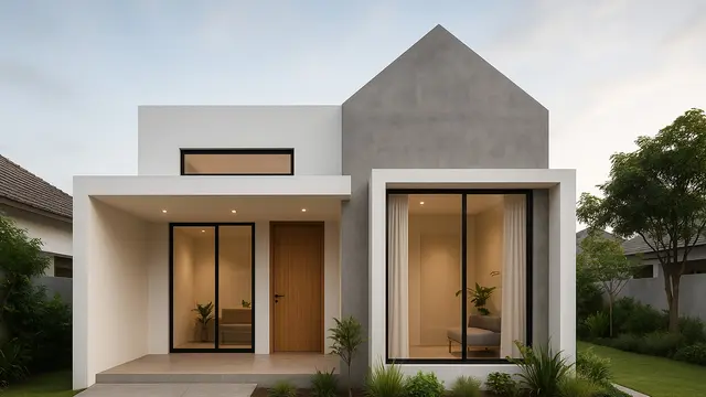 Model Rumah Ukuran 6x9 Dengan Gaya Modern/Ilustrasi gambar oleh AI