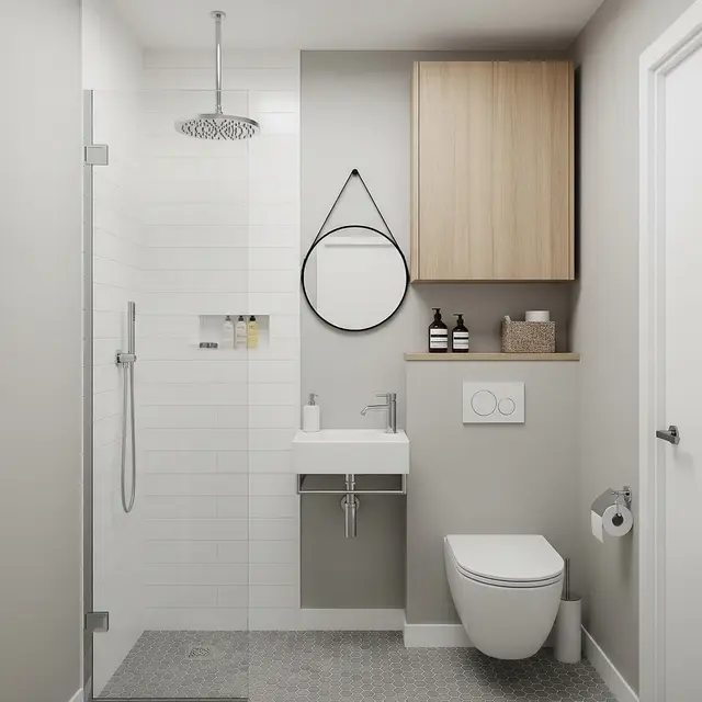 Desain Kamar Mandi Kecil tapi Fungsional untuk Rumah Mini (Image by Gemini AI)