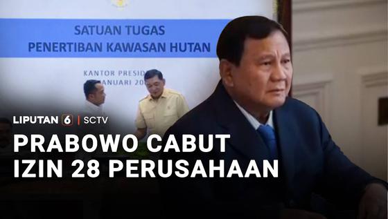 Prabowo Cabut Izin 28 Perusahaan