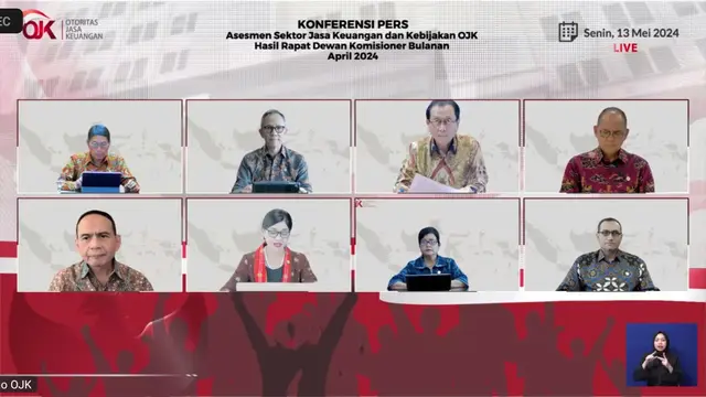 Konferensi pers Rapat Dewan Komisioner Bulanan (RDKB) per April 2024, Senin, (13/5/2024). (Foto: tangkapan layar/Arief Rahman H)