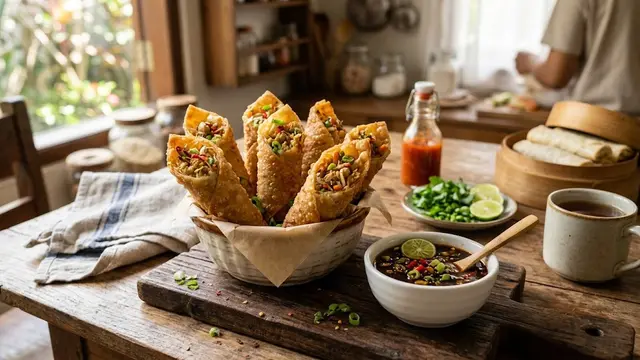 Resep Lumpia Kerucut Crispy/AI Generated