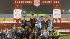 Juara Rusun Cup 2015 Tim Rusun Daan Mogot berfoto usai penyerahan trofi juara di Stadion Soemantri Brojonegoro, Jakarta, Minggu (8/11/2015). (Bola.com/Nicklas Hanoatubun)