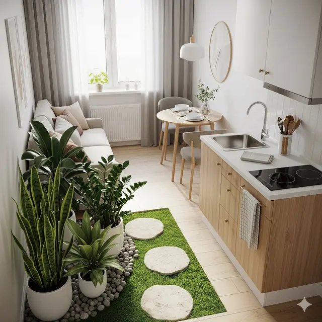 Dapur dengan Taman Kecil