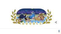 Google Doodle Olimpiade 2024 Paris (Foto: Screenshot Google/ Agustin Setyo Wardani).