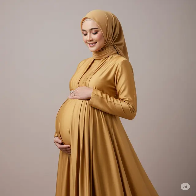 Model Gamis untuk Perut Besar. Foto: Gemini