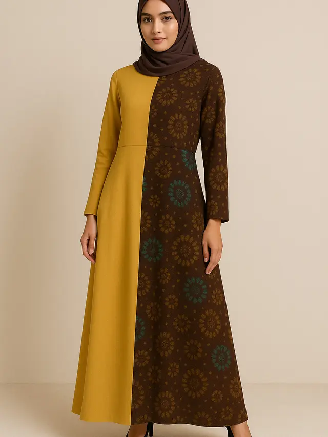 Model Gamis Batik Jumputan