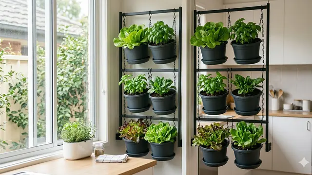 Model Kebun Sayur Gantung untuk Rumah Tanpa Halaman Luas. Gemini