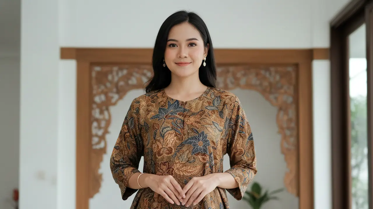 Atasan Batik Silk dengan Rok Panjang (Foto: Gemini AI)