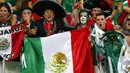 Kemenangan Meksiko atas Kroasia 3-1 sekaligus memastikan El Tri menjadi runner up Grup A disambut meriah ribuan suporter di Stadion Pernambuco, Recife, Brasil, (24/6/2014). (REUTERS/Paul Hanna)