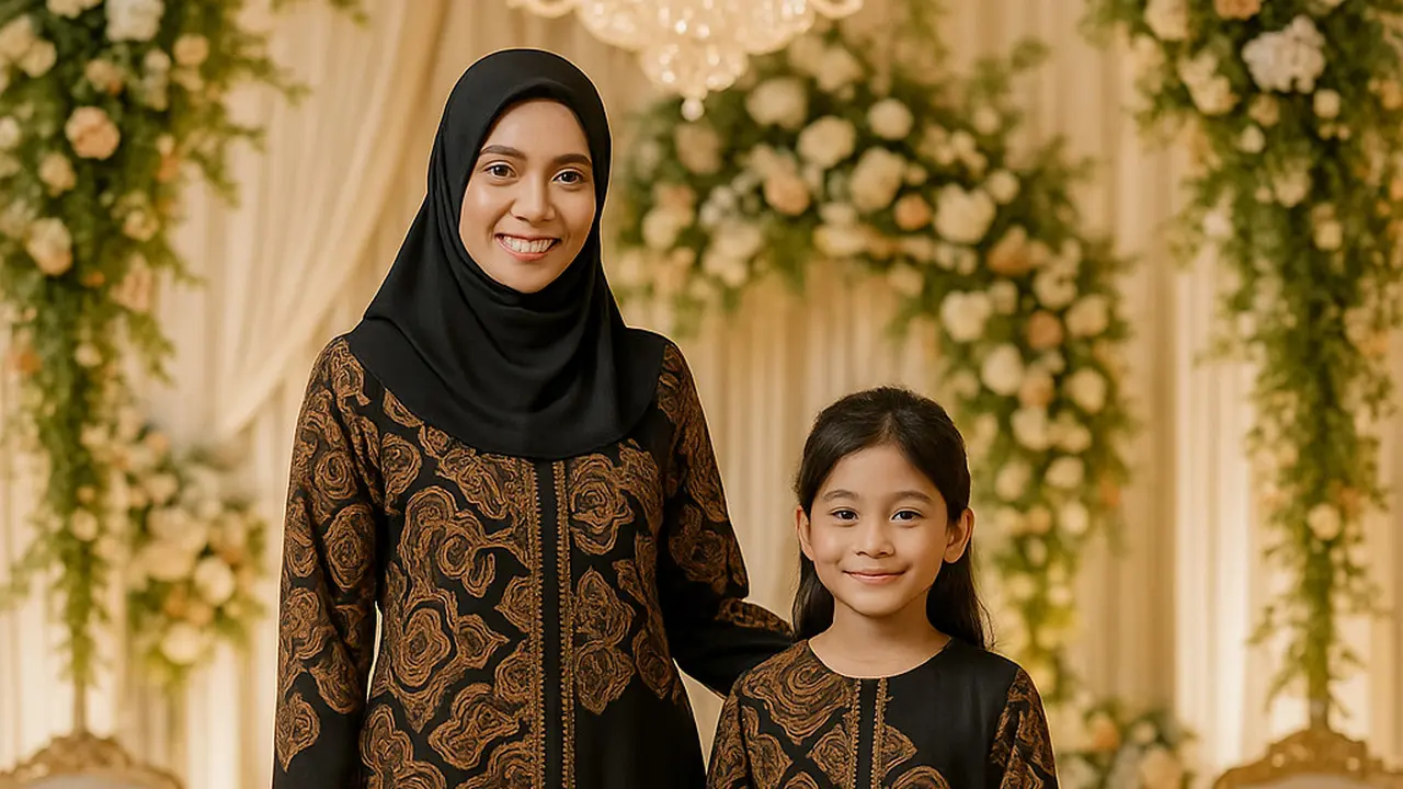 Batik Sarimbit Ibu Anak untuk Kondangan
