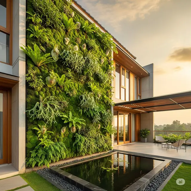 Taman Vertikal + Kolam Mini