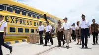 Menteri Jonan Mengunjungu Pelabuhan Ba'a, Pulau Rote, Nusa Tenggara Timur. (Foto: Andreas gerry/Liputan6.com)