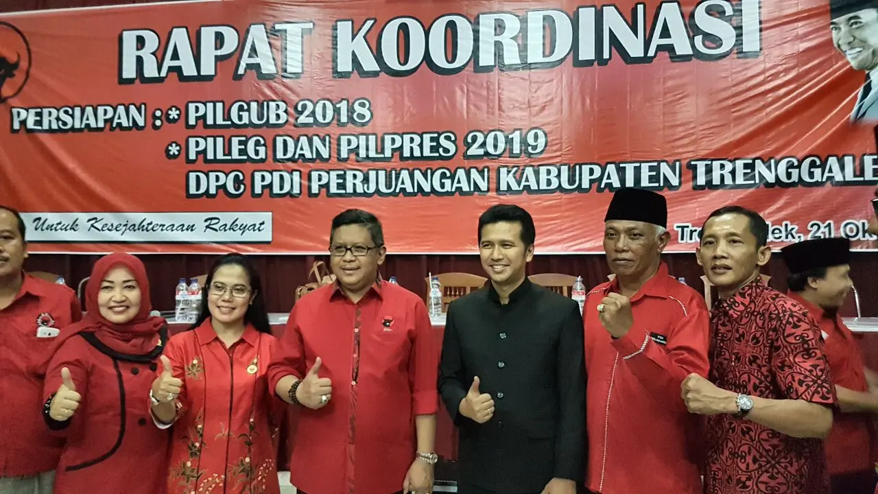 Emil Dardak saat bersama Sekjen PDIP Hasto Kristiyanto. (Liputan6.com/Istimewa)