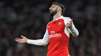 Ekspresi kekecewaan Olivier Giroud saat Arsenal berhadapan melawan Southampton di Emirates Stadium, Rabu (3/2/2016) dini hari WIB. (Reuters/Carl Recine)