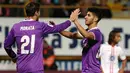 Striker Real Madrid, Alvaro Morata, merayakan golnya ke gawang Cultural Leonesa pada leg pertama babak 32 besar Copa del Rey di Reino de Leon, Leon, Rabu (26/10/2016). (AFP/Cesar Manso)