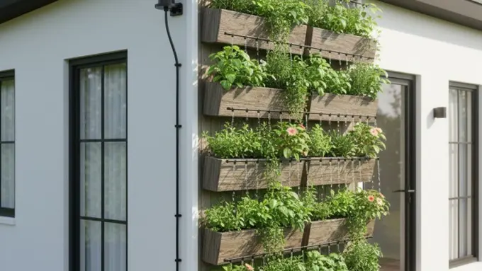 Konsep Kebun Mini di Rumah Menggunakan Sistem Irigasi Tetes Modular/ Ilustrasi Gemini AI