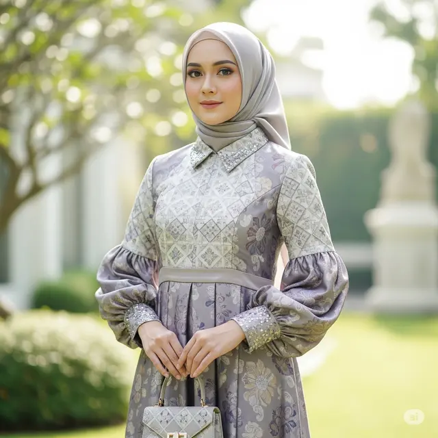 Gamis Syar’i Lengan Balon + Payet