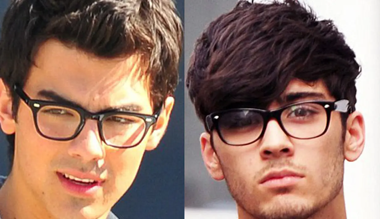 Kedua mantan personel boyband ini juga memiliki kesamaan dalam memakai kacamata. Zayn Malik dan Joe Jonas mengenakan kacamata pada awal ketenaran mereka di industri musik. (via dailymail.co.uk)