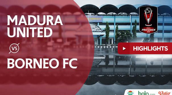 Madura United meraih kemenangan 1-0 atas Borneo FC di Stadion Maguwoharjo, Sleman, pada laga terakhir Grup D Piala Presiden 2019, Jumat (15/3/2019).