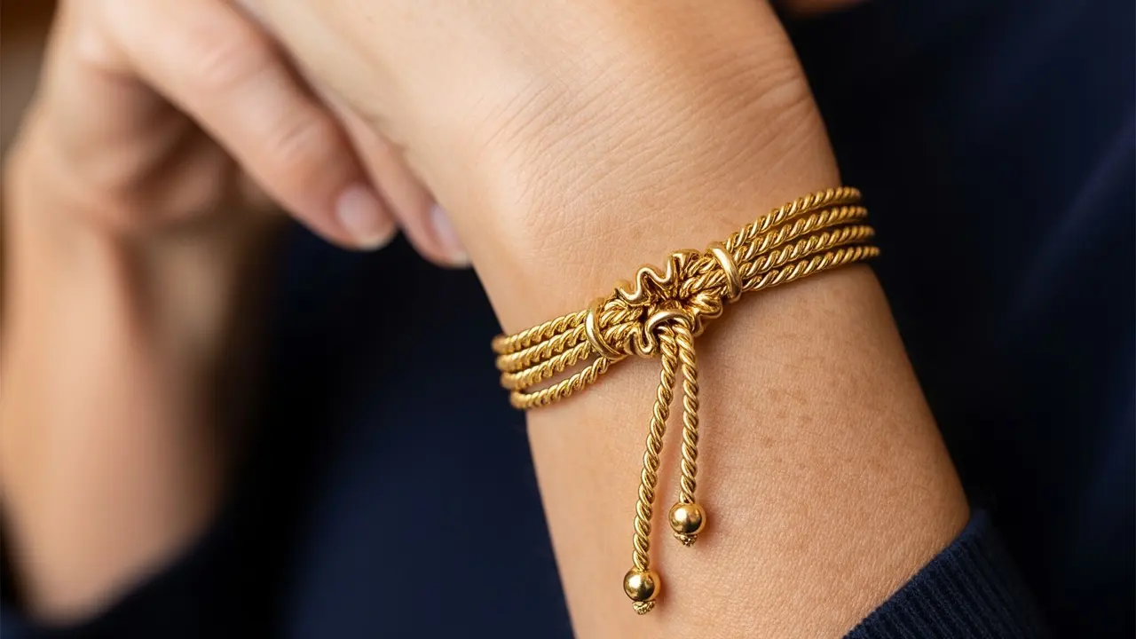 Model Gelang Emas Tali Serut untuk Wanita 50 Tahun ke Atas