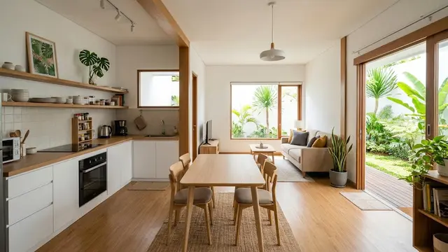 Desain Rumah Tipe 36 dengan Dapur Terbuka