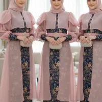 Gamis Batik Modern 2026 untuk Seragam Wanita Arisan RT/Gemini AI.