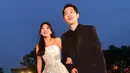 Song Joong Ki mengaku jika ia akan melakukan apapun untuk melindungi Song Hye Kyo. Pasangan ini memang tak pernah mengungkapkan masalah rumah tangganya di depan publik. (AFP/JUNG YEON-JE)
