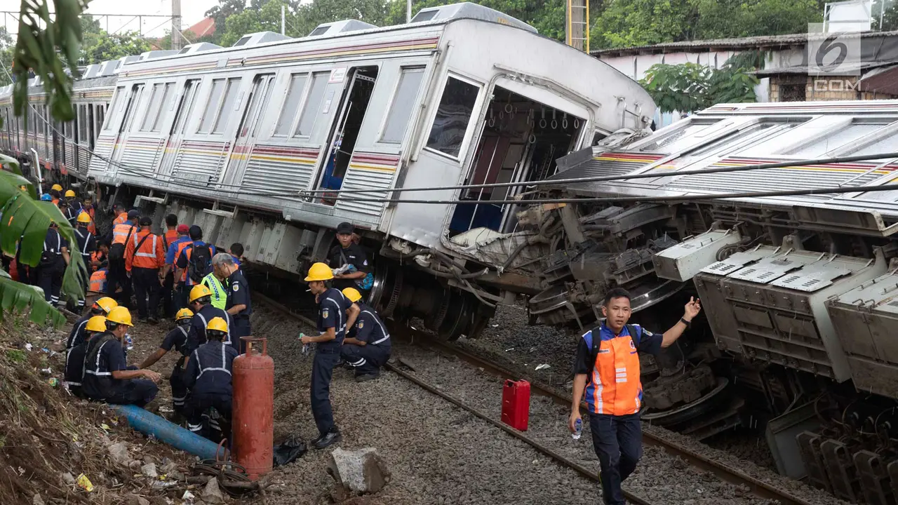 Penampakan Terkini Kondisi KRL yang Anjlok di Bogor