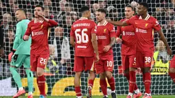 Bermain di Anfield Stadium, Liverpool sukses mengalahkan Bologna dengan skor 2-0. (Paul ELLIS/AFP)