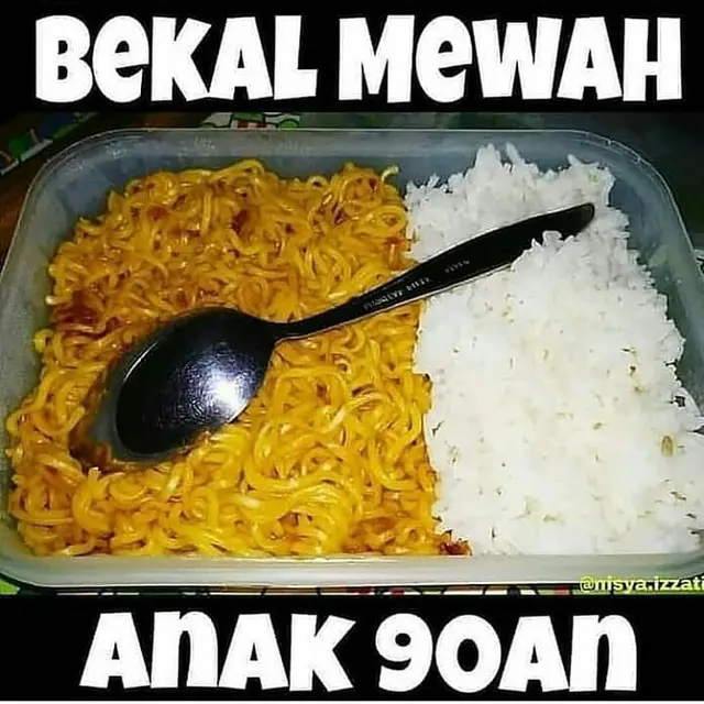 6 Potret Bekal Nasi dan Mie Ini Kocak Banget, Anak Sekolah Pasti Relate