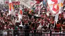 Ribuan simpatisan Partai Gerindra berkumpul untuk mengikuti kampanye terakhir dan mendengarkan orasi dari Prabowo Subianto (Liputan6.com/Helmi Fithriansyah)