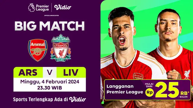 Link Streaming Arsenal vs Liverpool